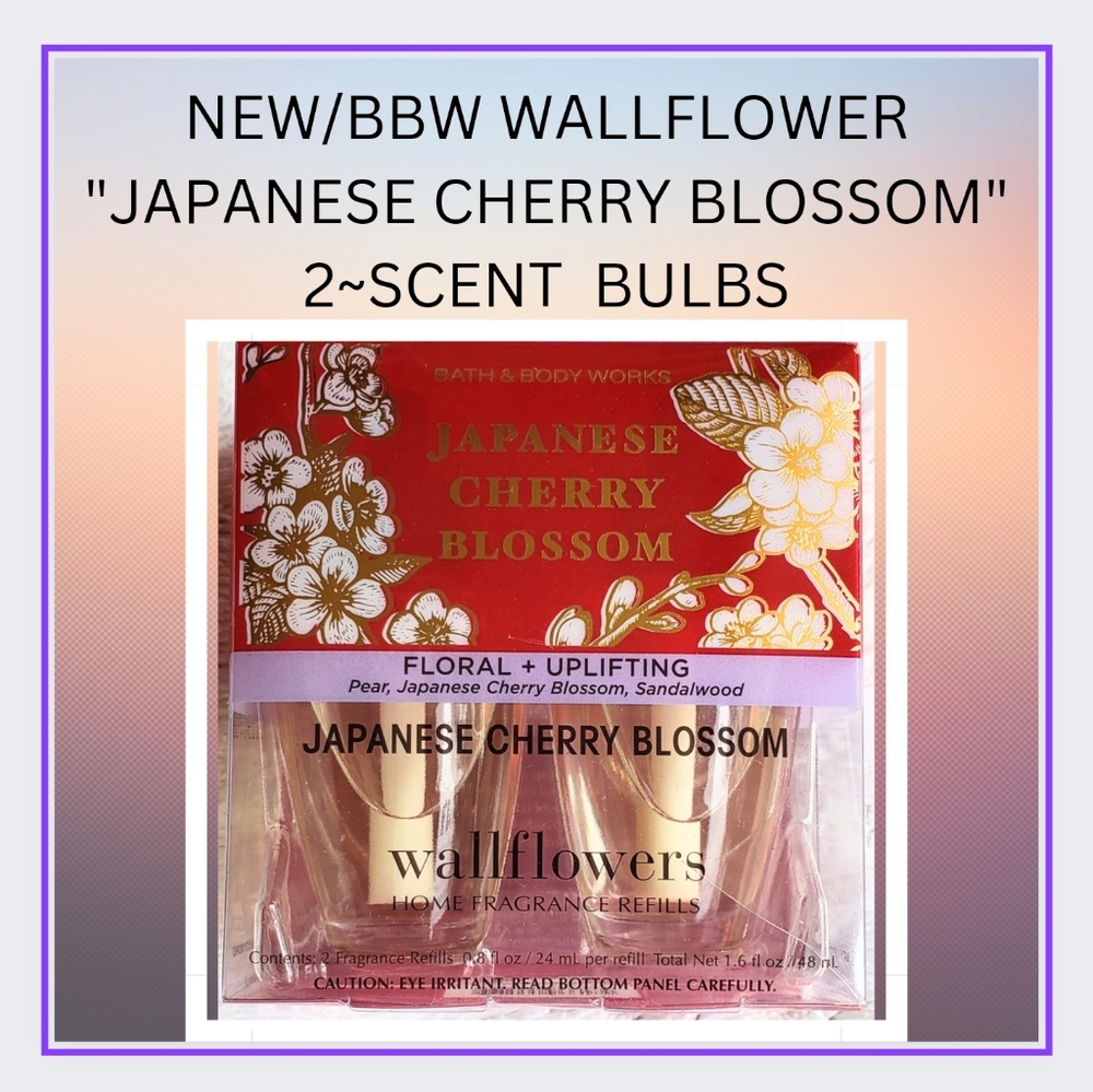 🔥JAPANESE CHERRY BLOSSOM-BBW WALLFLOWER 2-SCENT BULBS